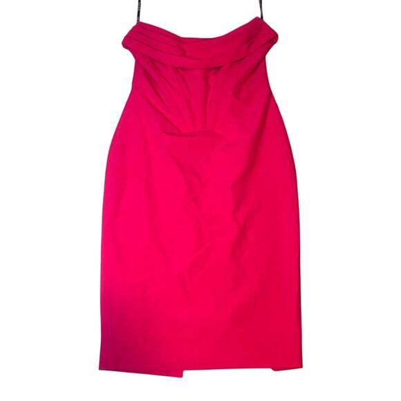 Lavish Alice Hot Pink Strapless Corset Bodycon Midi Cocktail Dress 10 NWT - Picture 5 of 8